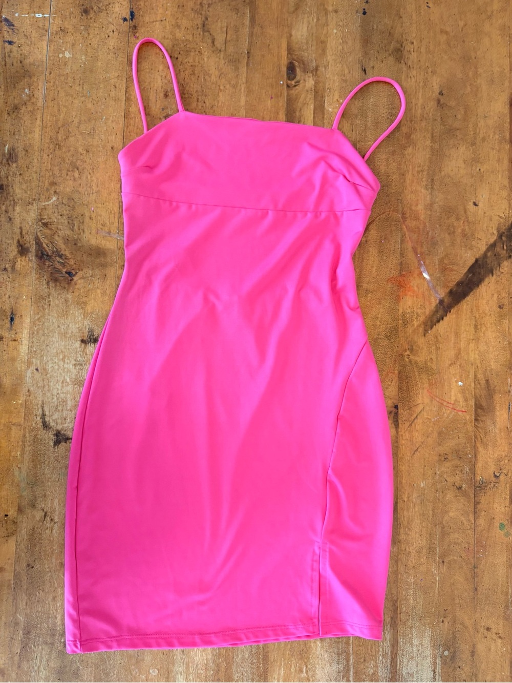 Hot Pink Spaghetti-Strap Mini Dress